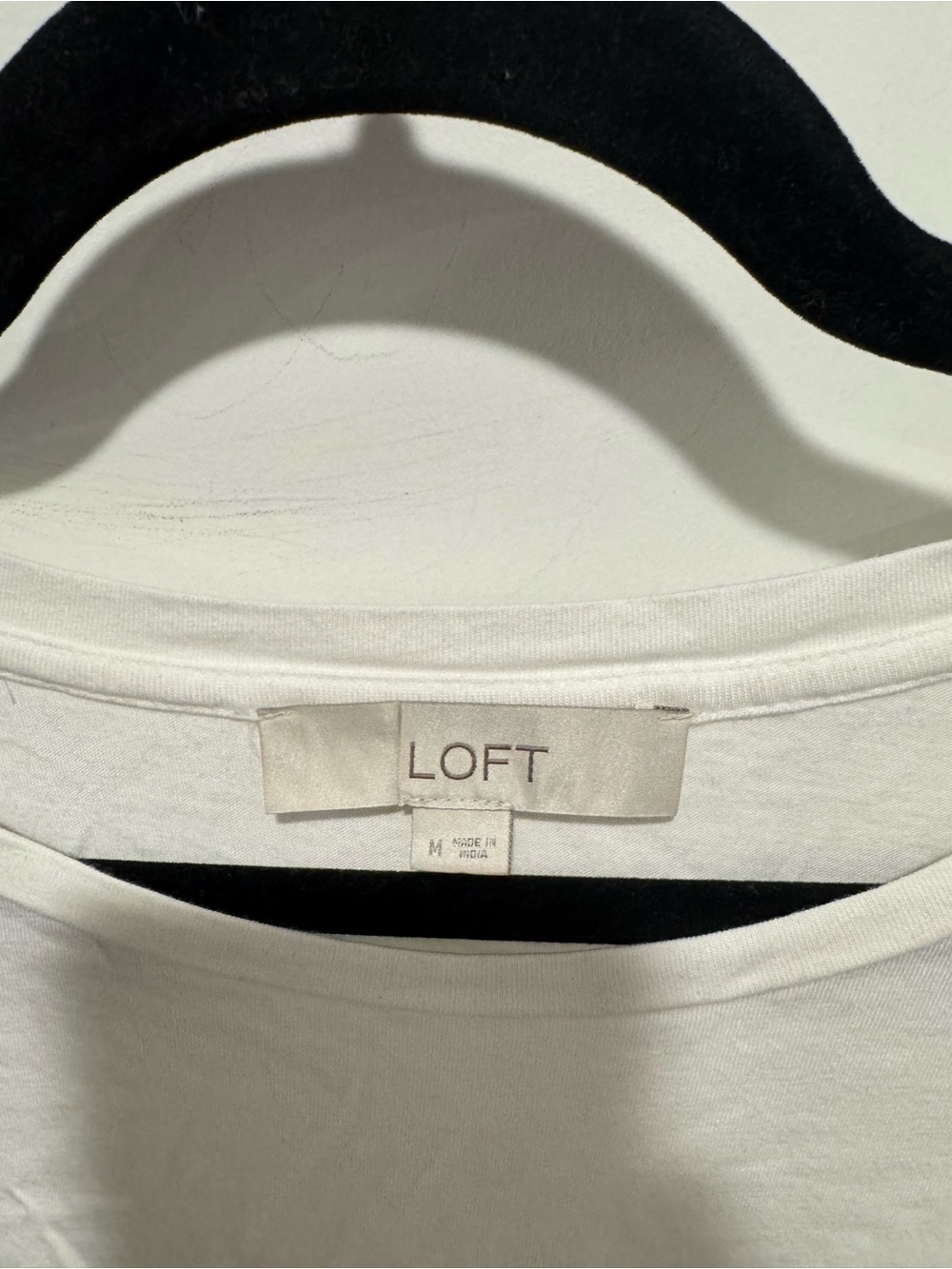 LOFT White Short Sleeve Tee with Eyelet Lace Sleeves - Picture 3 of 3